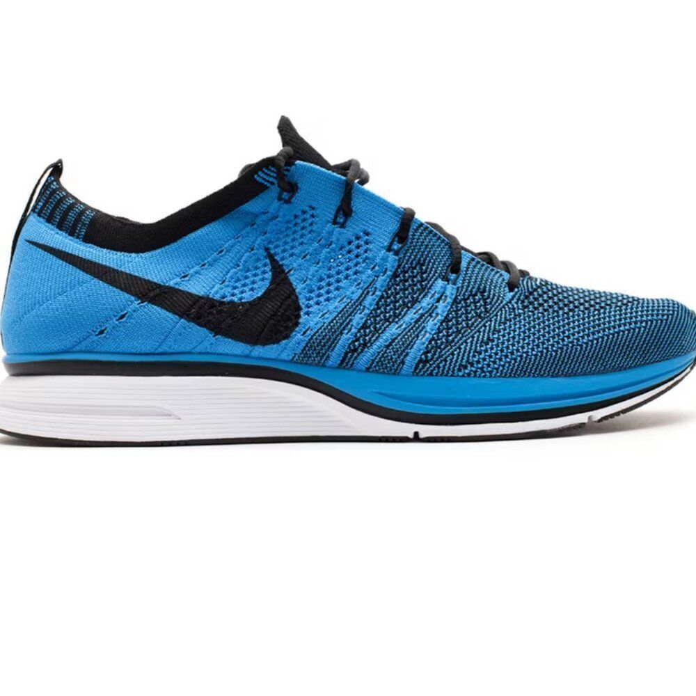 NEW NIKE FLYKNIT TRAINER 532984-440 blue glow/blue tint-black US 12 46 EUR 11 UK